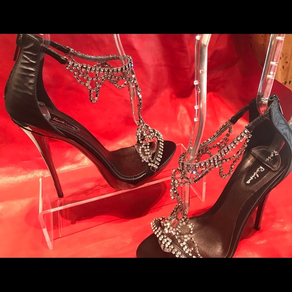 Rosso Rubino black Swarovski crystal HH platform